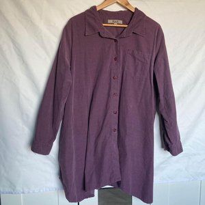 FLAX Mens Purple Button Up Shirt￼ - 100% Linen